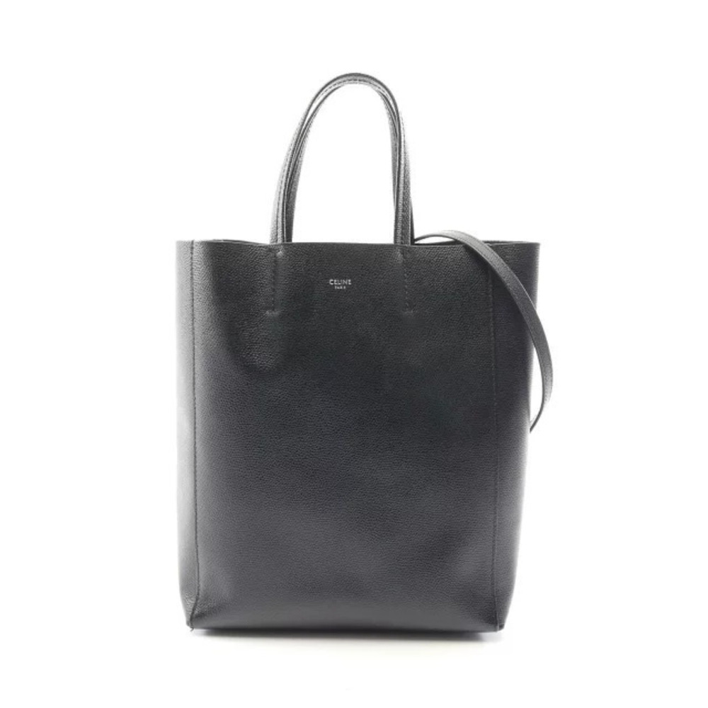 Celine Vertical Cabas Tote Bag Leather Black